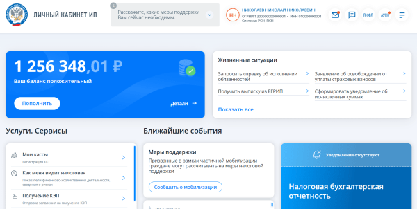 Личный кабинет налогоплательщика ИП